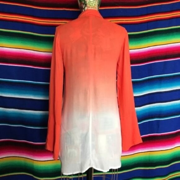 Anthro Cloth & Stone Night Fade Ombre Button Down - Picture 6 of 8